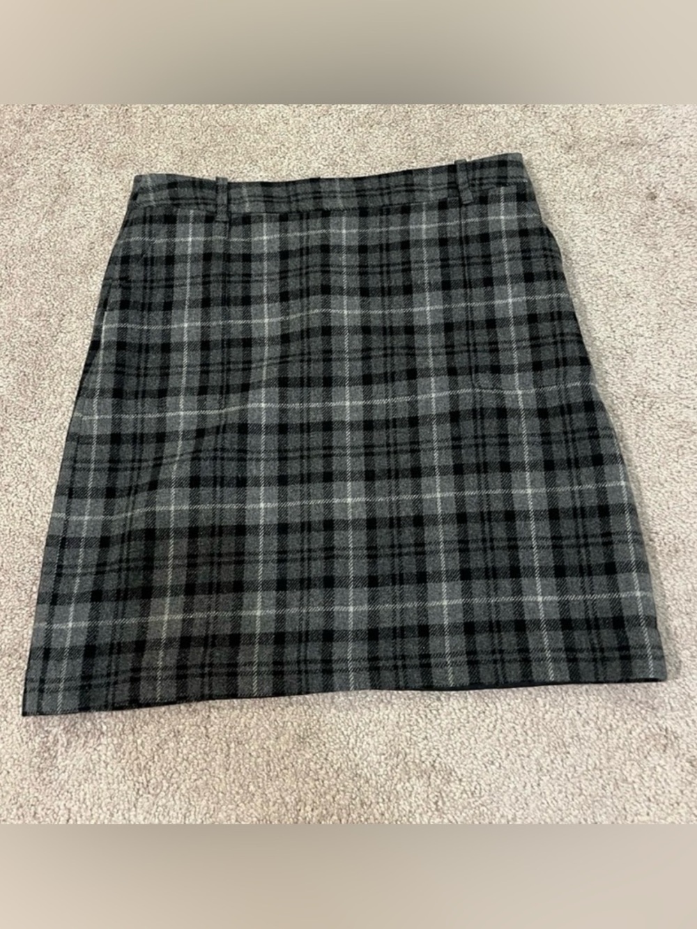 Eddie Bauer Mercer Fit Wool Blend Plaid Skirt - Tall Fit